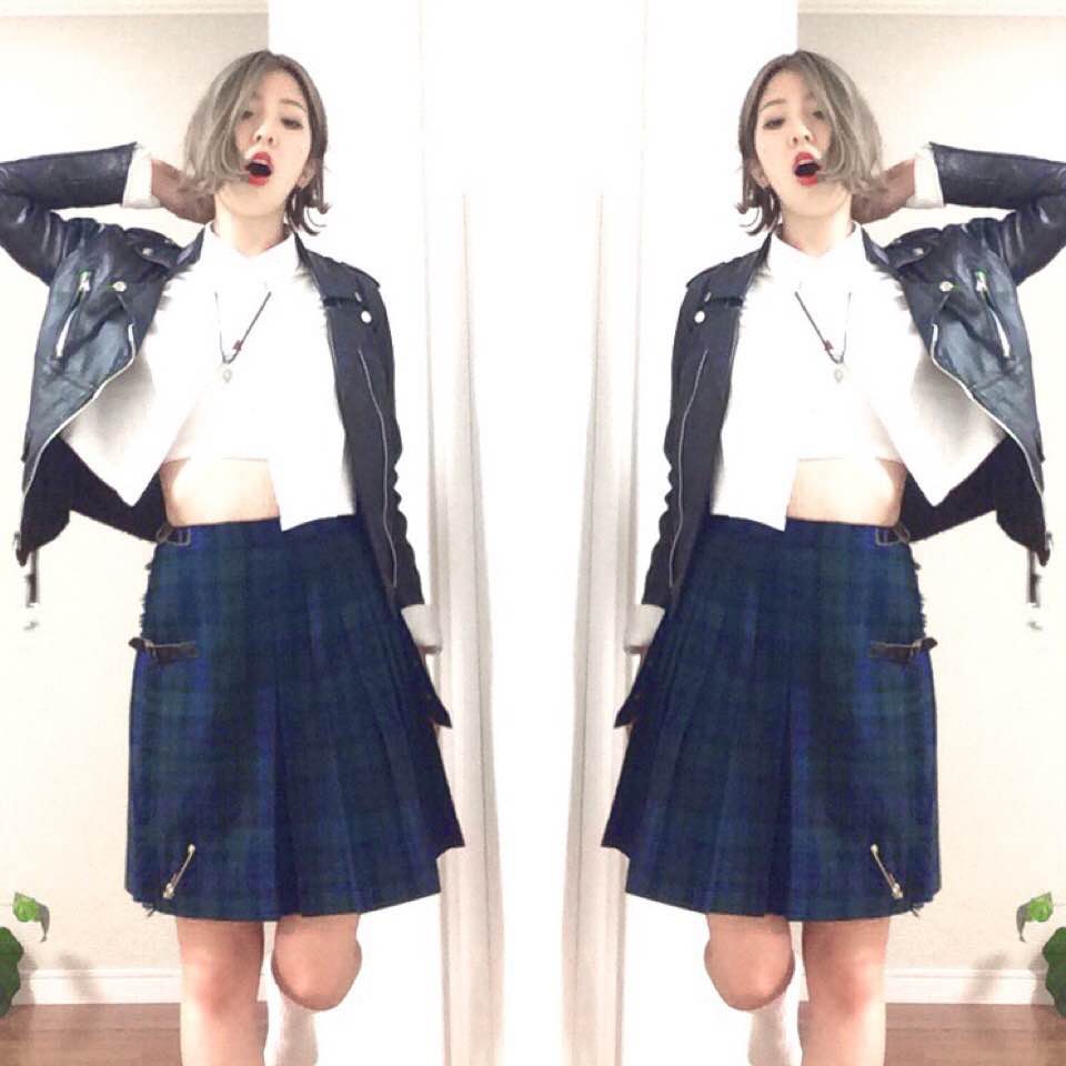 制服のスカートを使って、 #Schoolgirl × #PUNK なコーディネート提案♡ #OOTD
