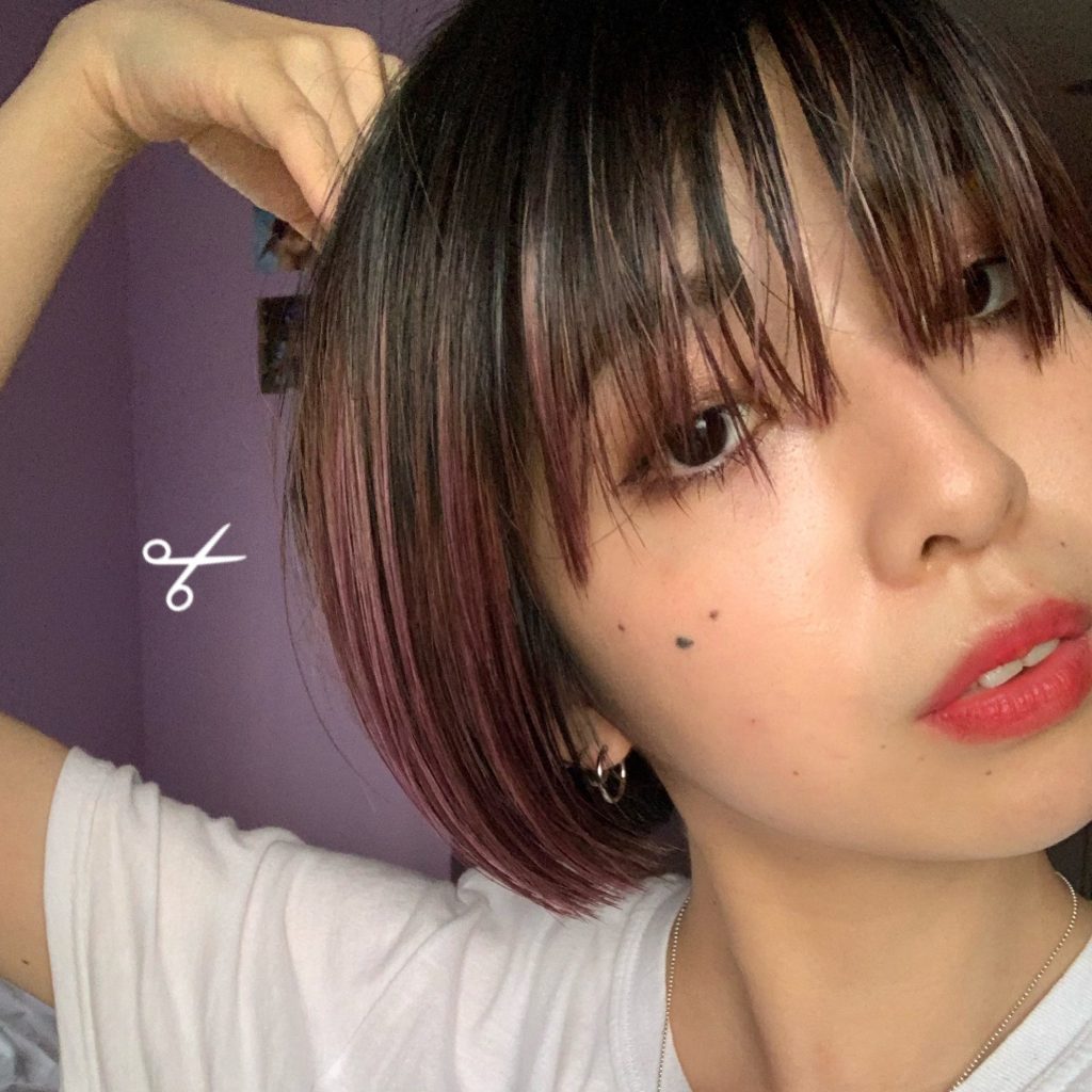 根元の地毛の黒髪を活かした #PINKHAIR ♡ カラー初心者さんにもオススメ ;-) #HAIRCOLOR