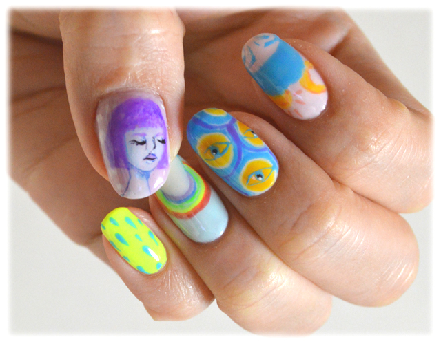 どこか懐かしいデザインと春らしい配色 #New Spring Nail