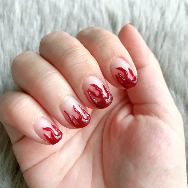 ファイヤー質感ネイル #セルフネイル