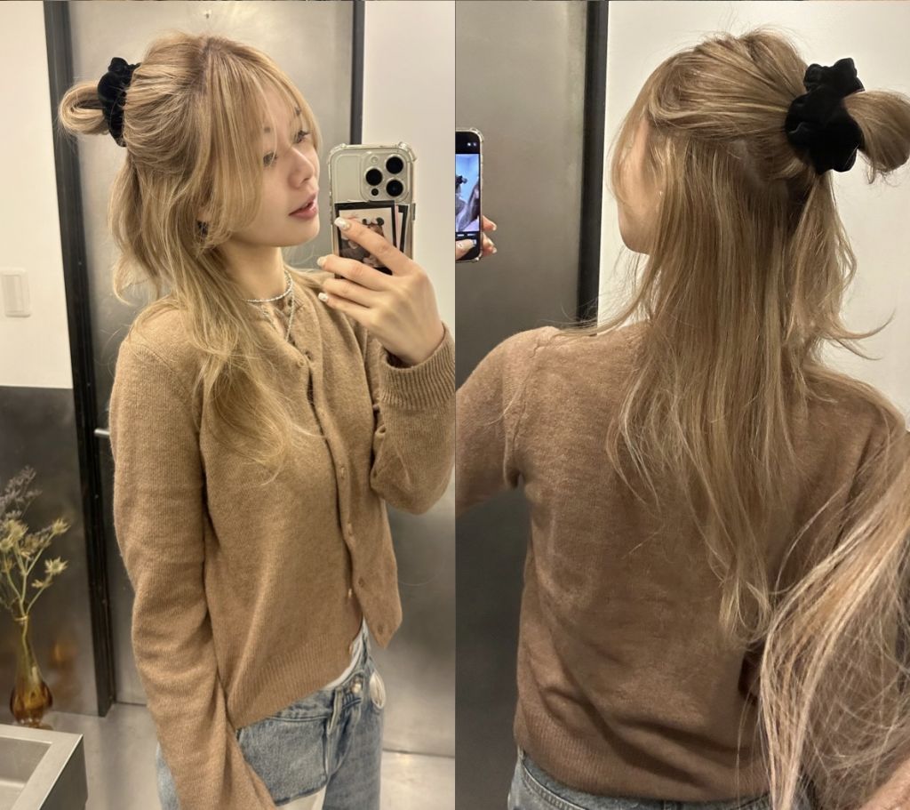 ベロア素材のシュシュにハマり中♡