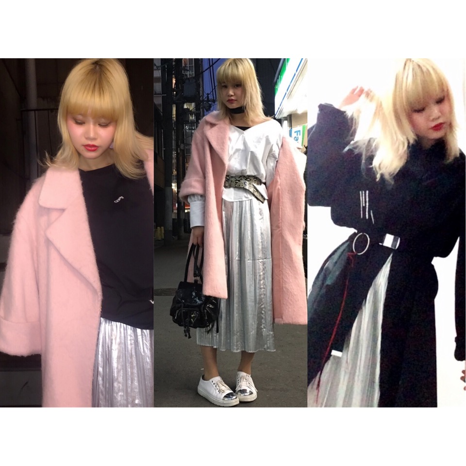 シルバーのスカートを着回し3days♡#fashion