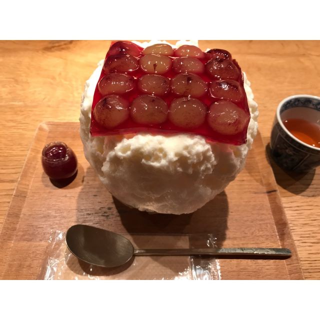 巨峰レアチーズのかき氷を食べたよ♡