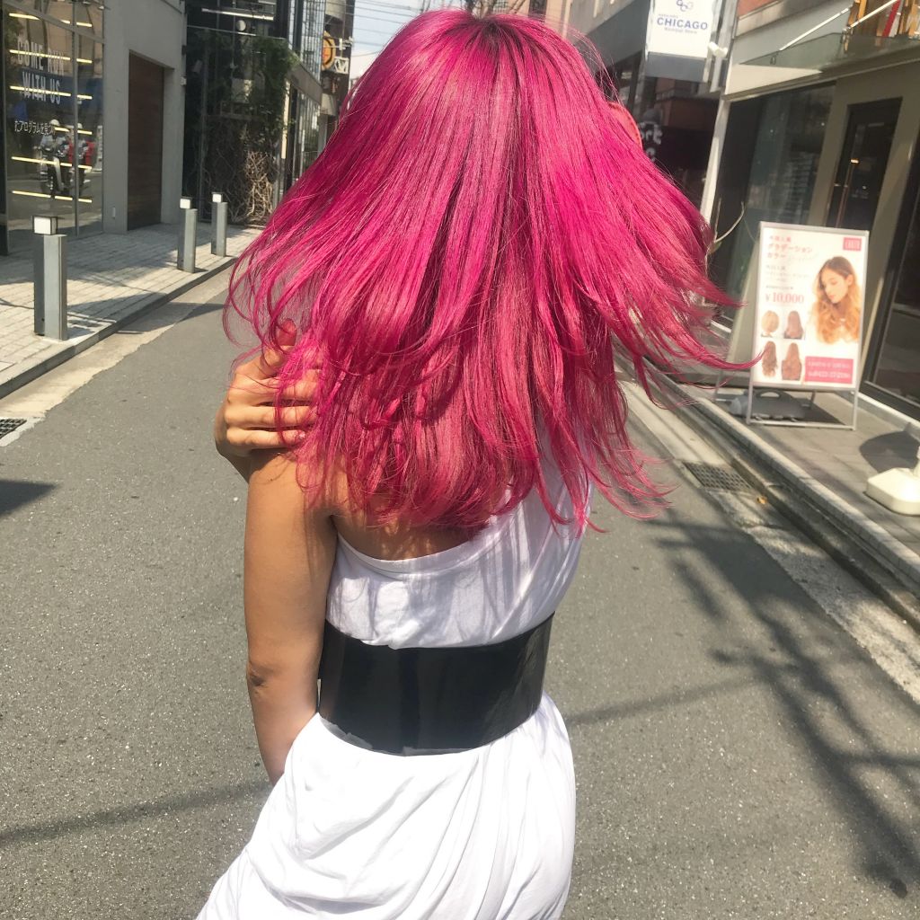 秋らしさも取り入れたsuper hot pink hair..♡#SHIMA
