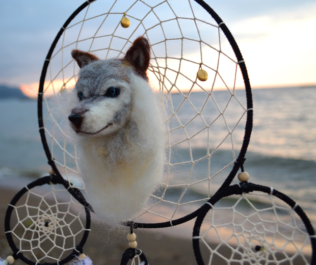 ドリームキャッチャーと羊毛フェルト #DIY #Dream Catcher