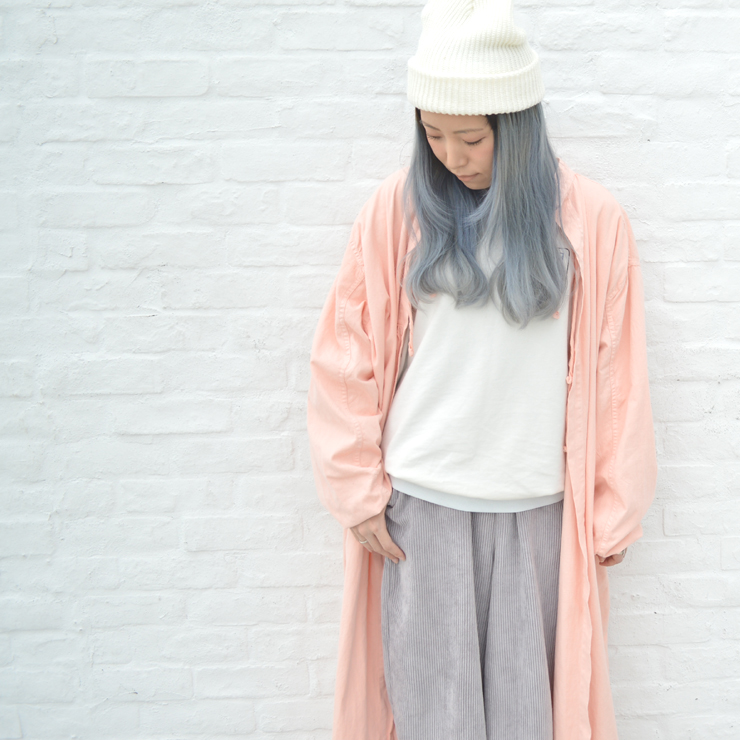 ピンク×ホワイト×グレーの淡いリラックス春スタイル #OOTD