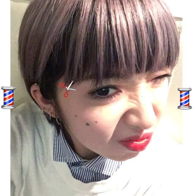 パッツン前髪のショートヘア×２トーンカラーにイメチェン♡ #DaB #Hairstyle