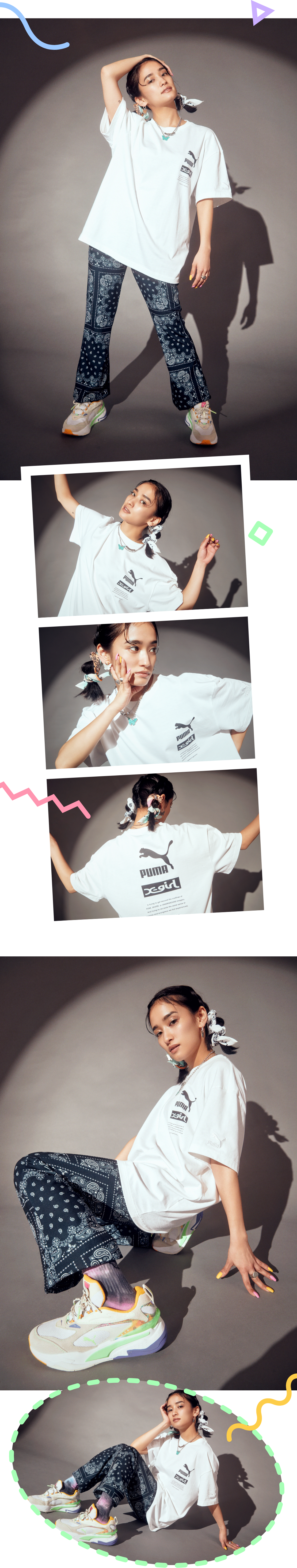 X-girl - x-girl×YURINO コラボ Tシャツ 完売 X-girl エックスガール × YURINO FACE L/S TEE 長袖 Tシャツ