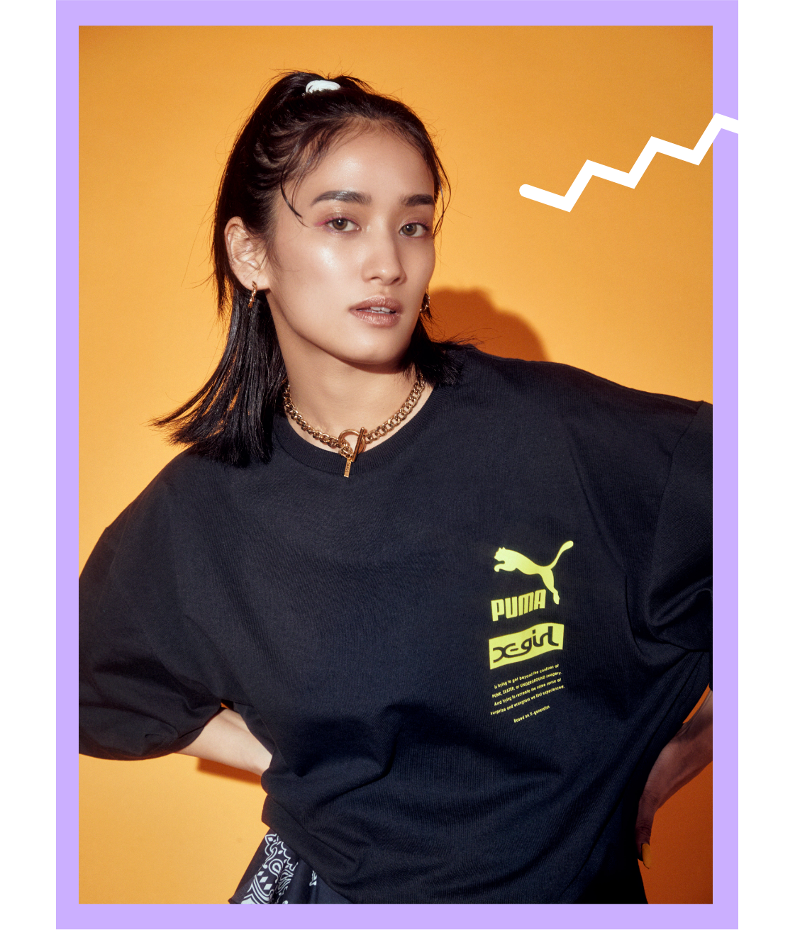 直営店に限定 YURINOが踊るように着るX-girlとPUMAのコラボコレクション Tシャツ(半袖/袖なし)