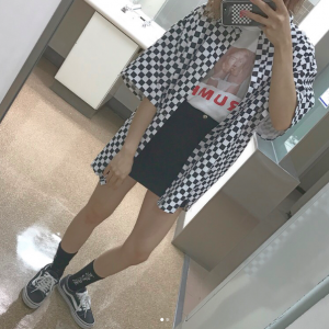 コーディネイトにチェッカーフラッグ柄をプラスして #ootd4nylonjp