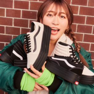 未使用 カスタム向き「 ファニ・フラミンゴ」送料無料 平成フラミンゴNICOがVANSのトリプルソール履いてNYLON.JPに初登場
