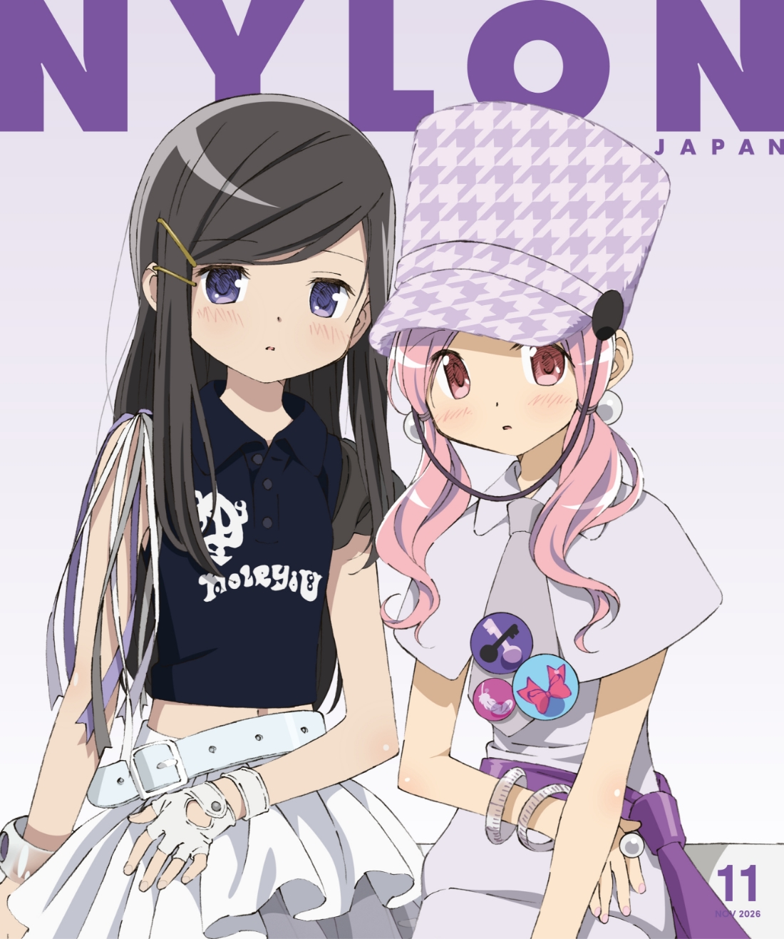 《『劇場版 魔法少女まどか☆マギカ〈ワルプルギスの廻天〉』》から、NYLON限定描き下ろしの《鹿目まどか＆暁美ほむら》がモデルのようなスペシャルヴィジュアルで表紙に降臨！