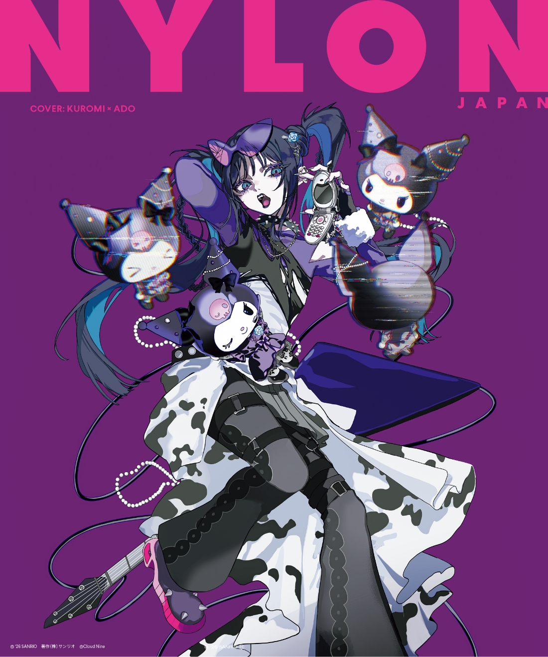 Ado×KUROMI、ORIHARA描き下ろしのコラボヴィジュアルが『NYLON JAPAN KUROMI ISSUE』裏表紙に登場。デジタルで公開されたアートワークがフィジカルで楽しめるのはNYLONだけ！　さらに特別付録付き